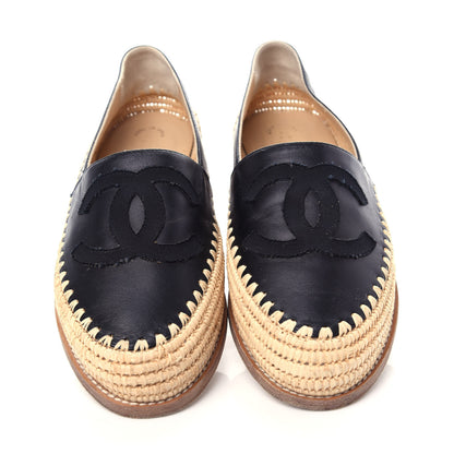 Chanel Lambskin Grosgrain CC Espadrilles 38 Black 5 of 11