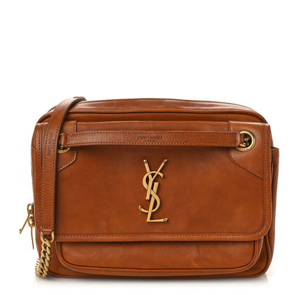 Saint Laurent Calfskin Monogram Medium Niki Chain Satchel Cognac 1 of 11