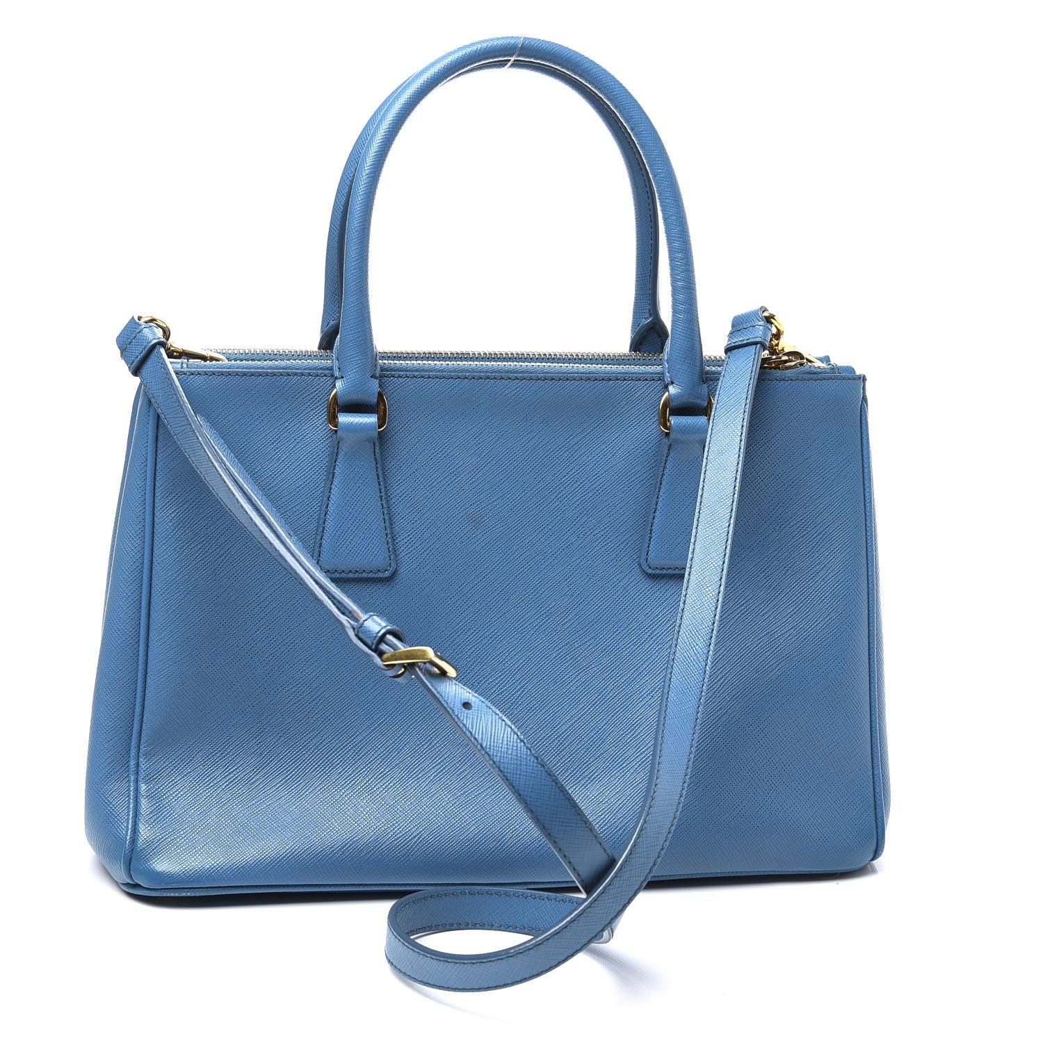 Prada Saffiano Small Galleria Double Zip Tote Cobalto 2 of 11