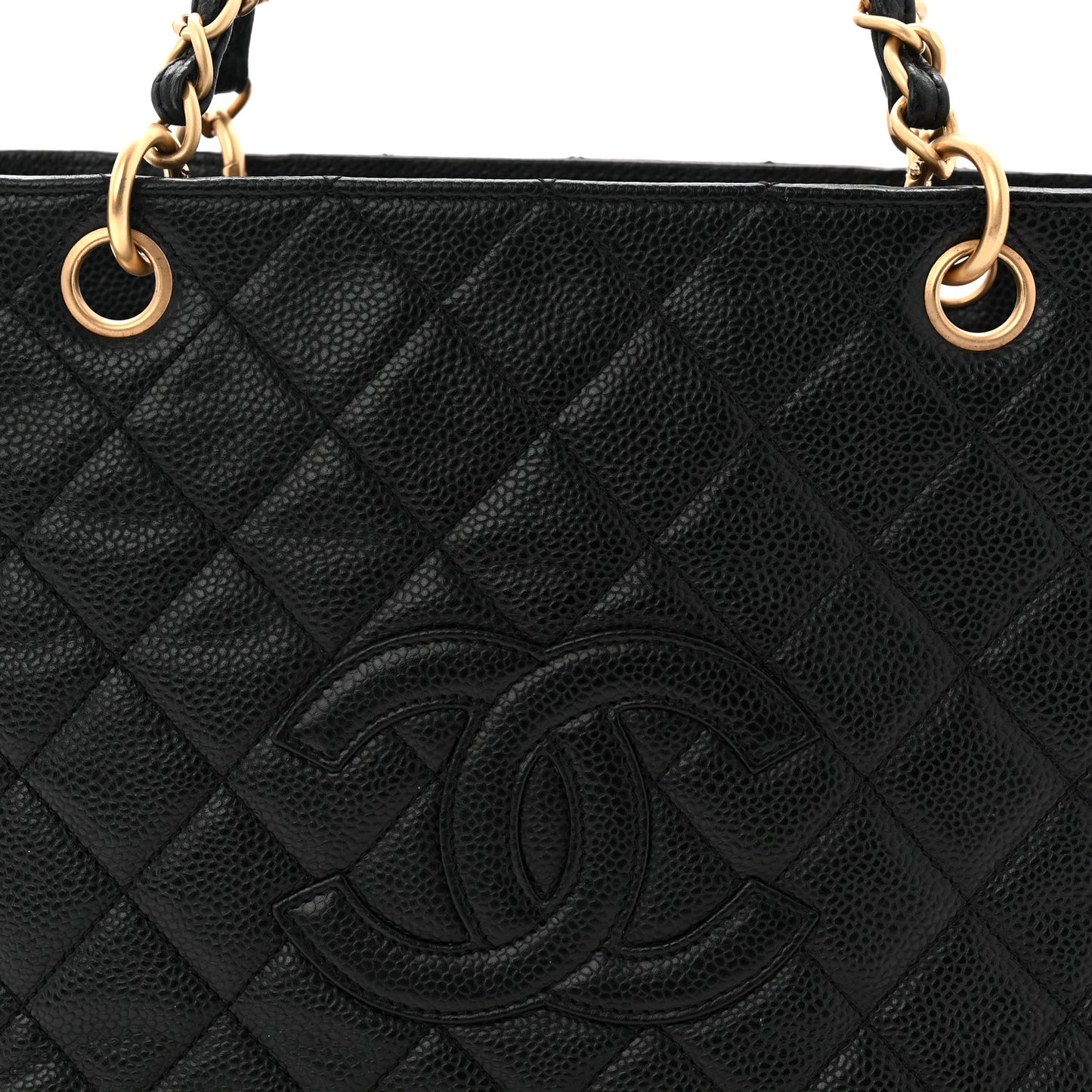 Caviar Quilted Petit Timeless Tote PTT Black