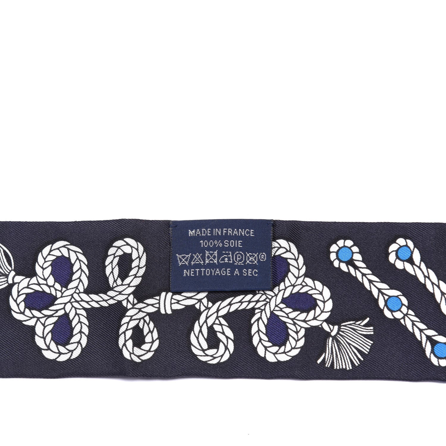 Hermes Silk Galons Et Brandebourg Twilly Indigo Rouge Vif Marine 3 of 4
