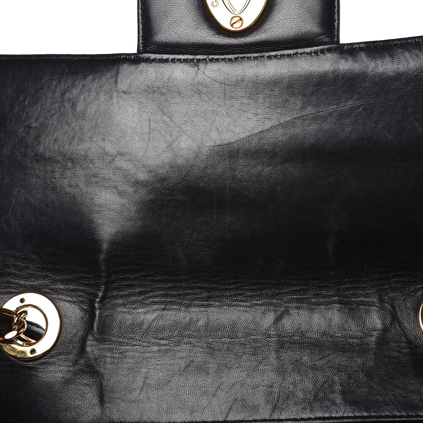 Lambskin Quilted Jumbo Single Flap Black