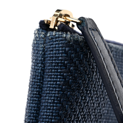 Chanel Woven Straw Raffia Deauville Cosmetic Pouch Blue 8 of 11