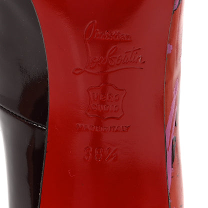 Christian Louboutin Patent Painted Clichy 100 Pumps 38.5 Burgundy 8 of 10
