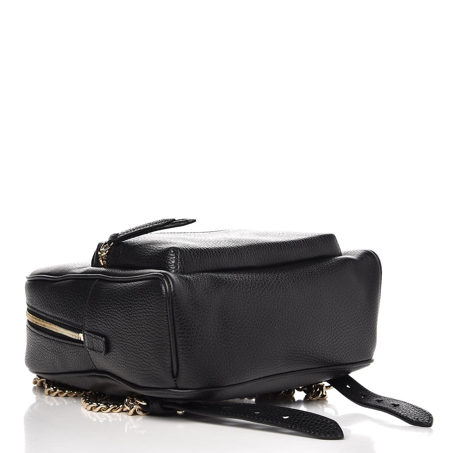 Pebbled Calfskin Soho Chain Backpack Black