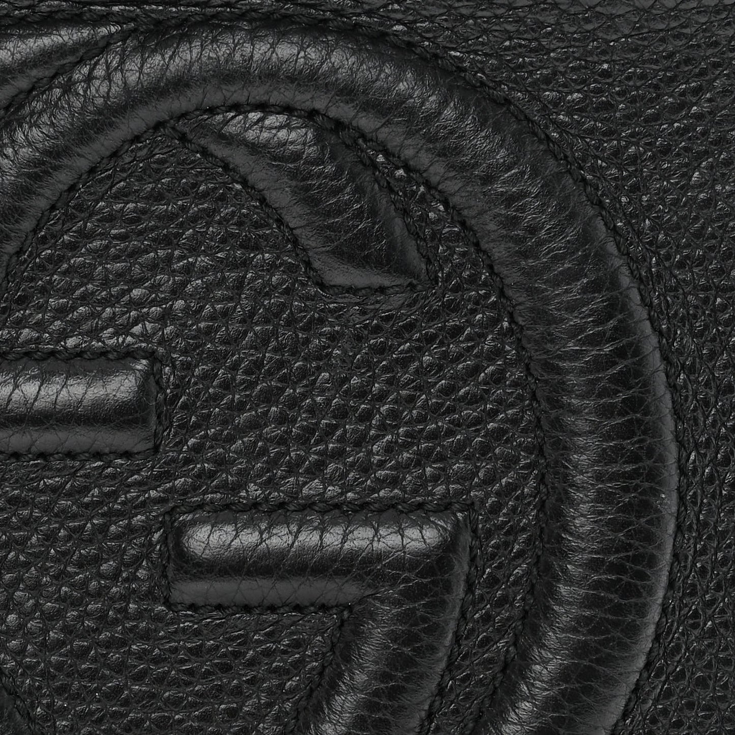 Pebbled Calfskin Small Soho Disco Bag Black