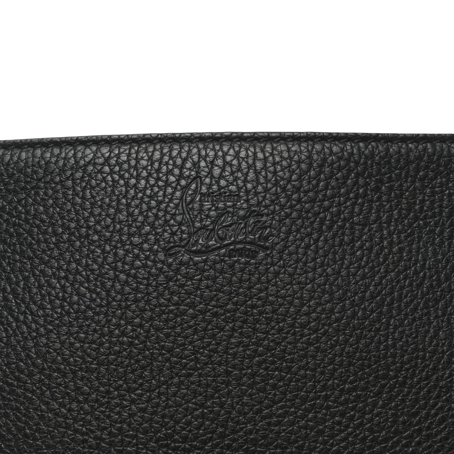 Calfskin Loubicute Charms Clutch Black