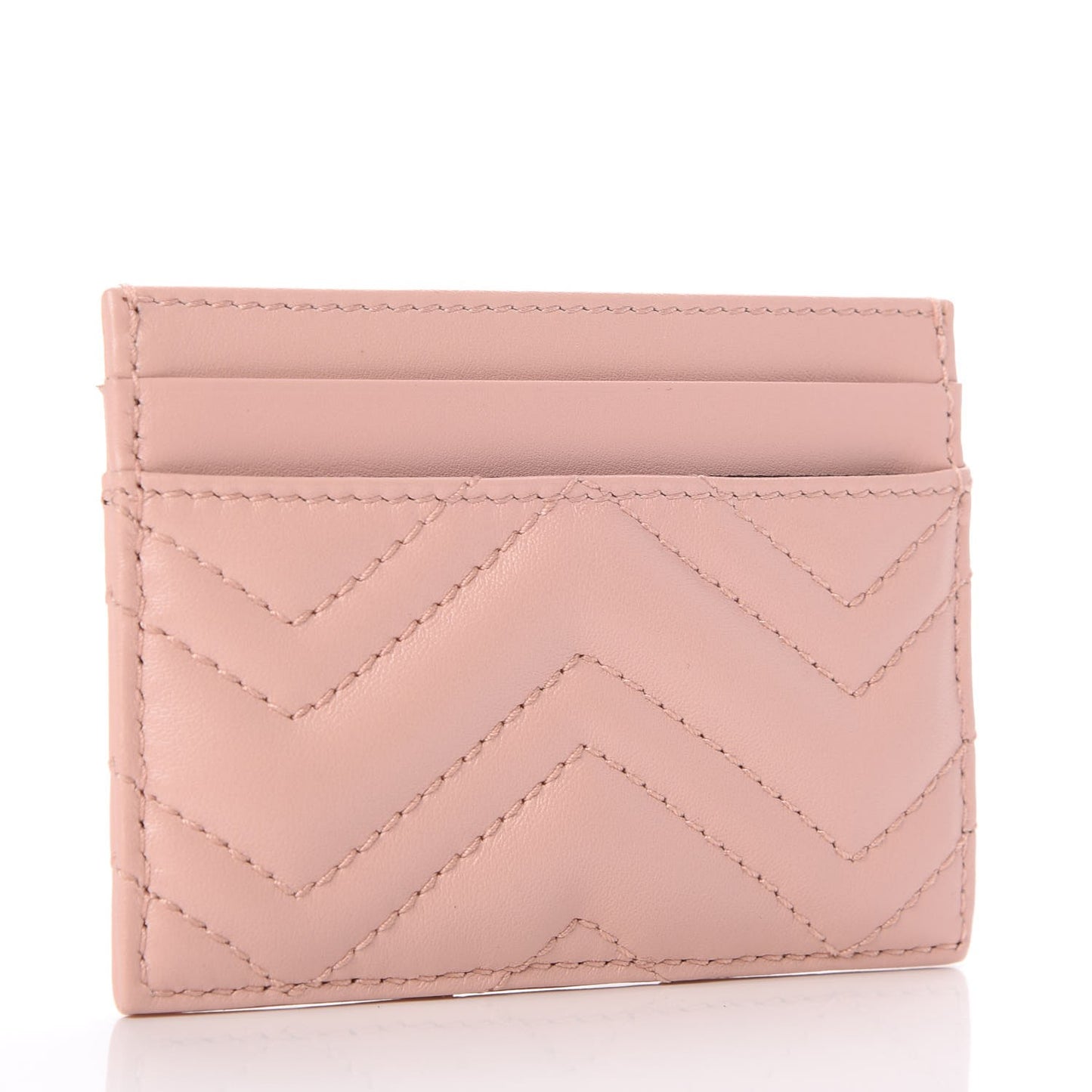 Calfskin Matelasse GG Marmont Card Holder Perfect Pink
