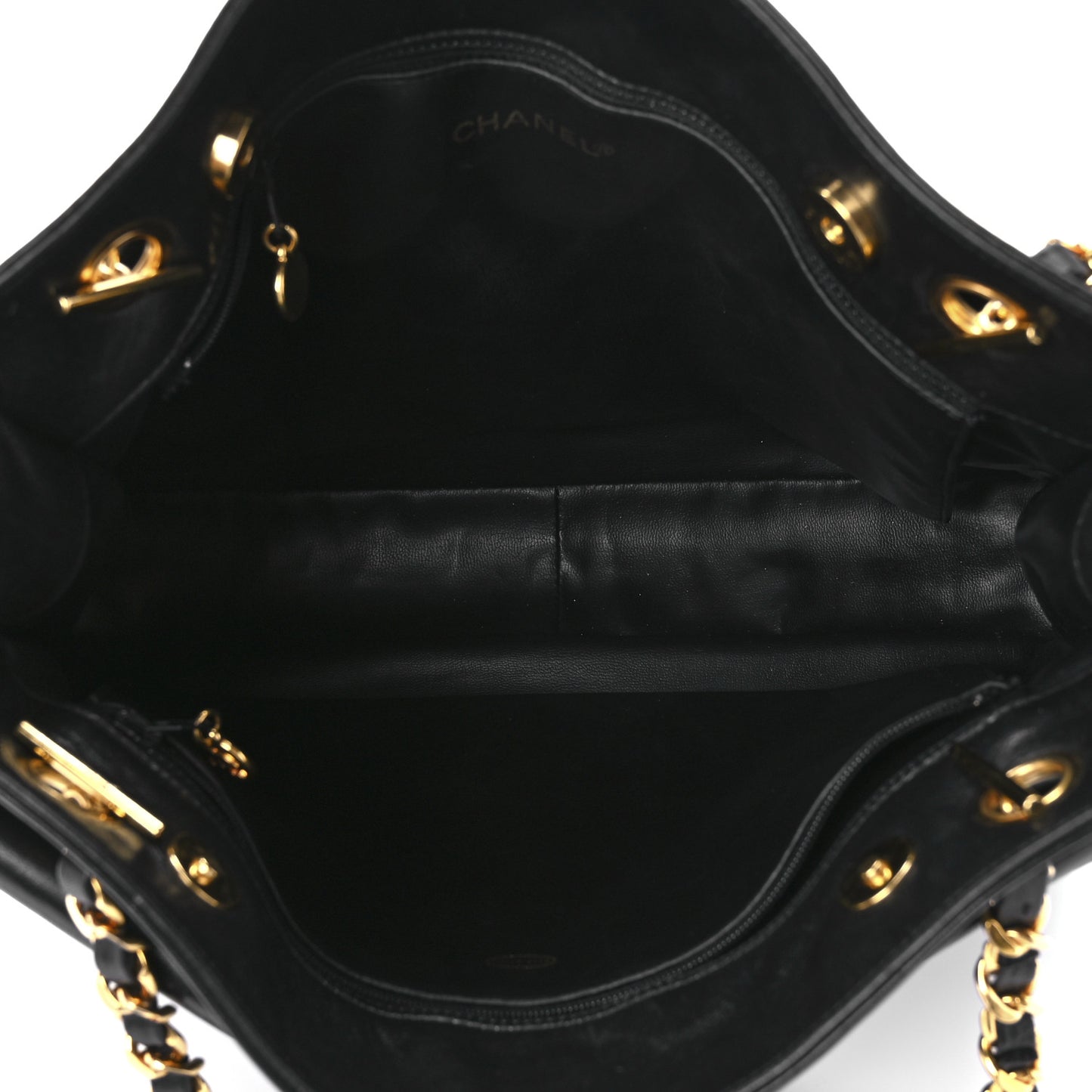 Lambskin Flap Shoulder Bag Black