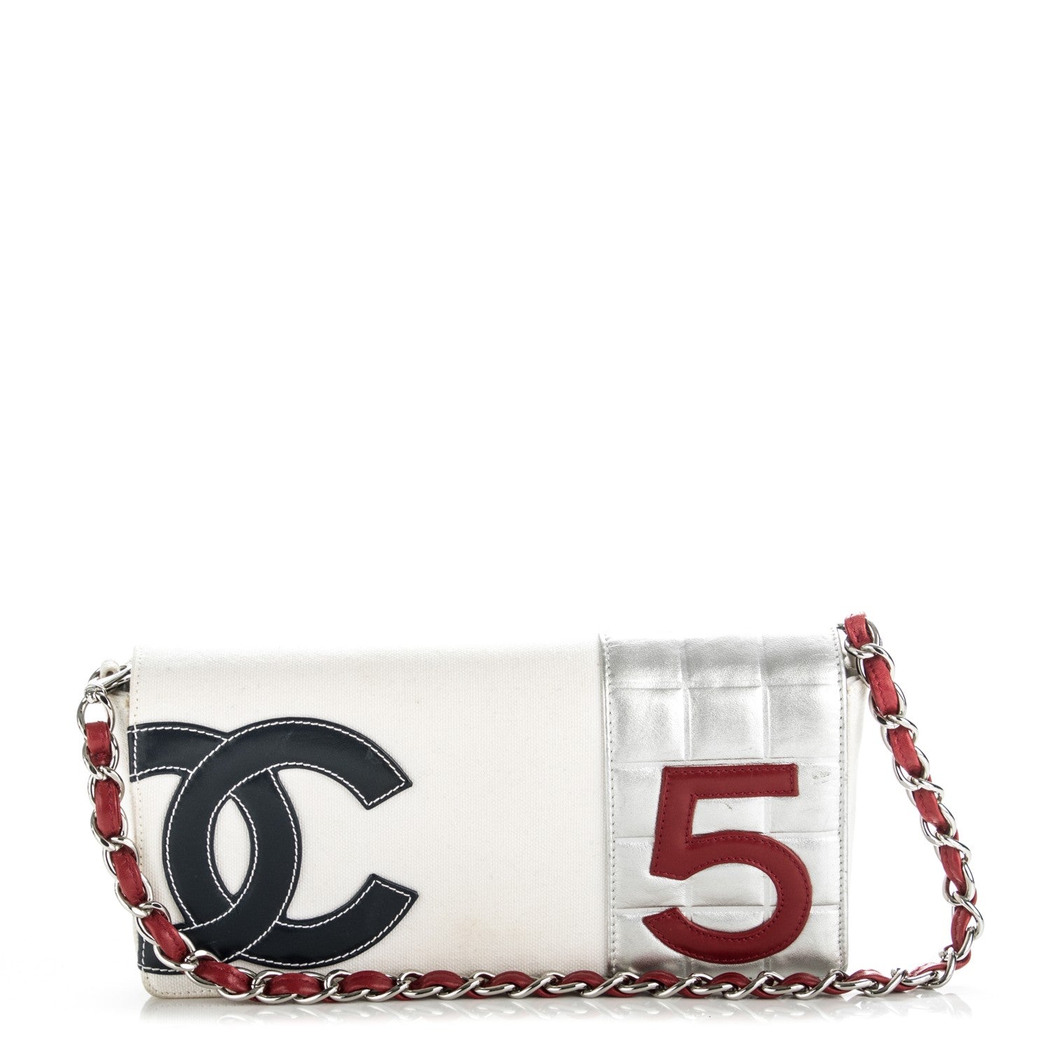 Chanel Metallic Lambskin Canvas CC N°5 Flap White 1 of 7