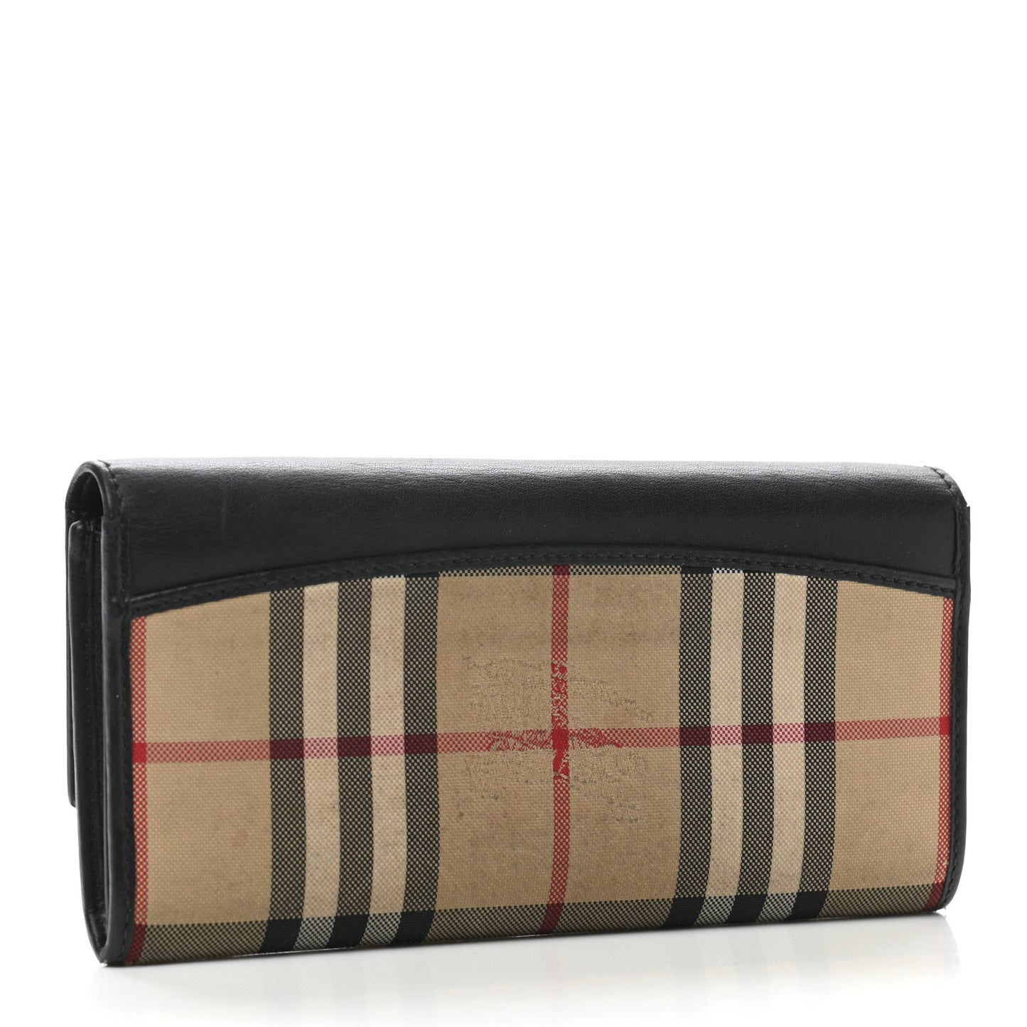 Calfskin Horseferry Check Porter Continental Wallet Black