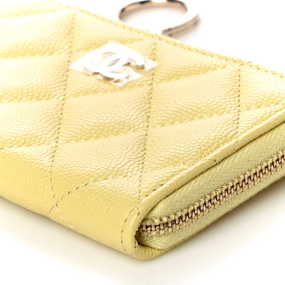 Chanel Caviar Quilted Zipped Key Holder Case Yellow 10 of 11