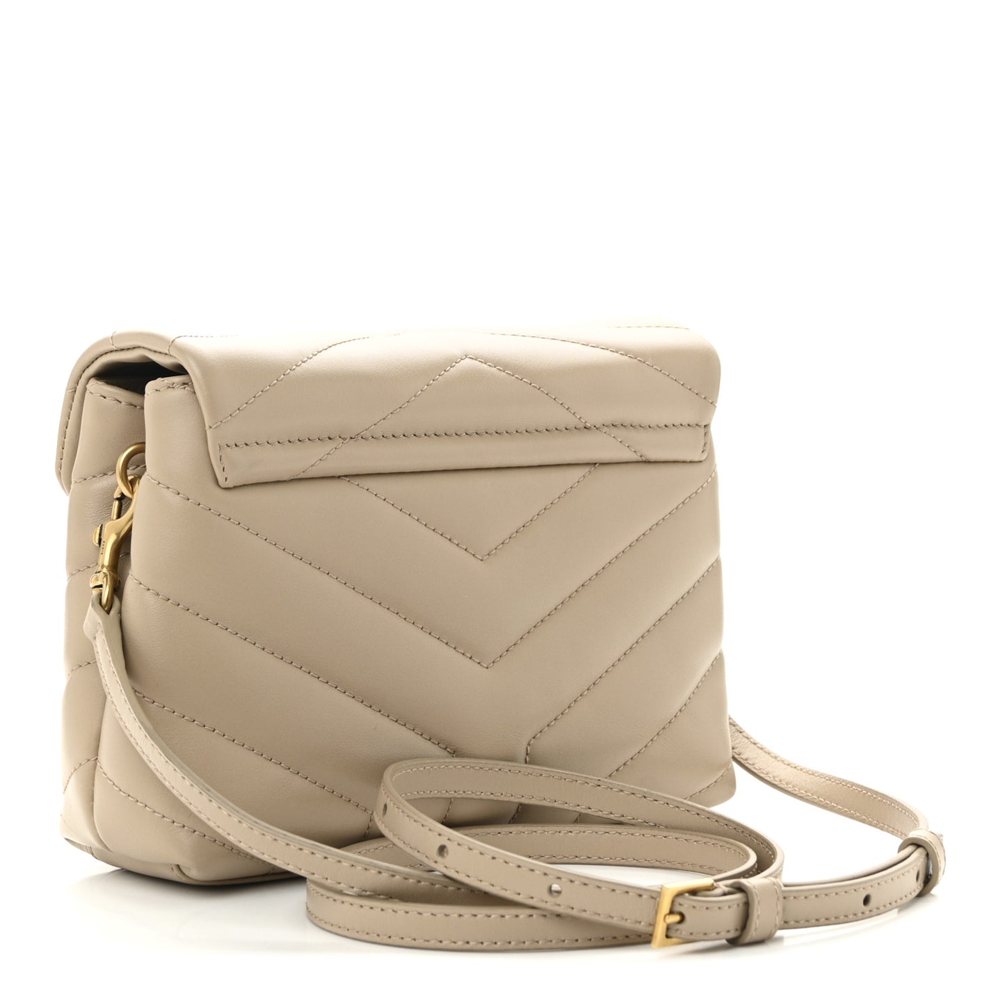 Calfskin Y Quilted Monogram Toy Loulou Crossbody Bag Dark Beige