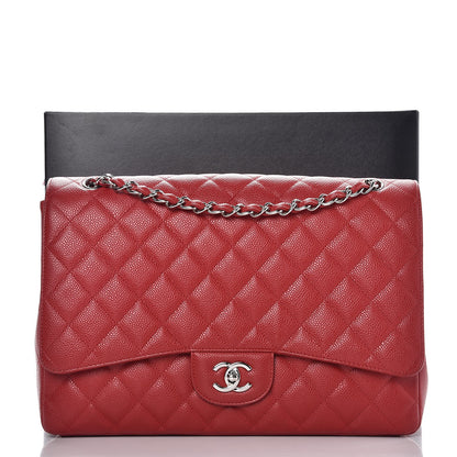 Chanel Caviar Quilted Maxi Single Flap Red 8 of 8
