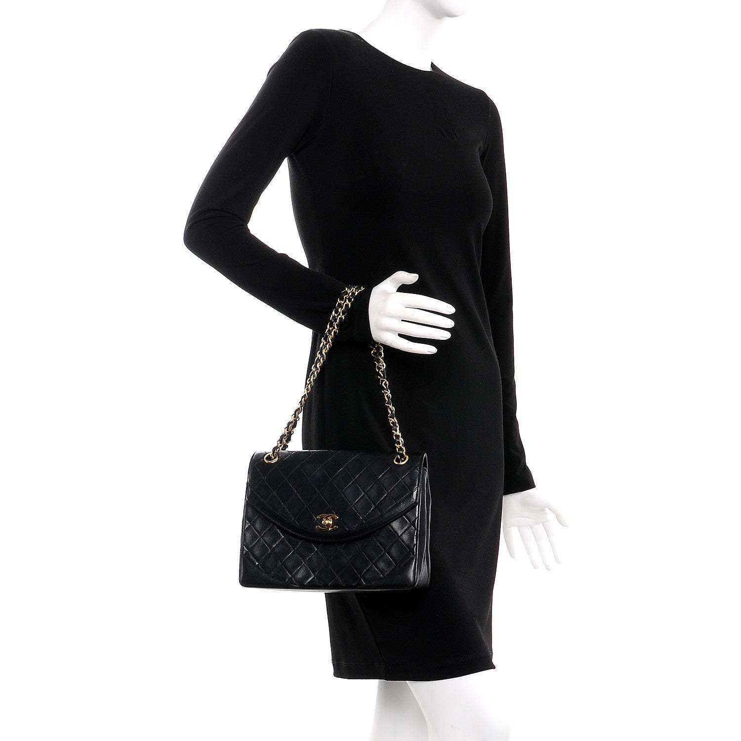 Chanel Lambskin Quilted Medium Single Flap Black 3 of 15