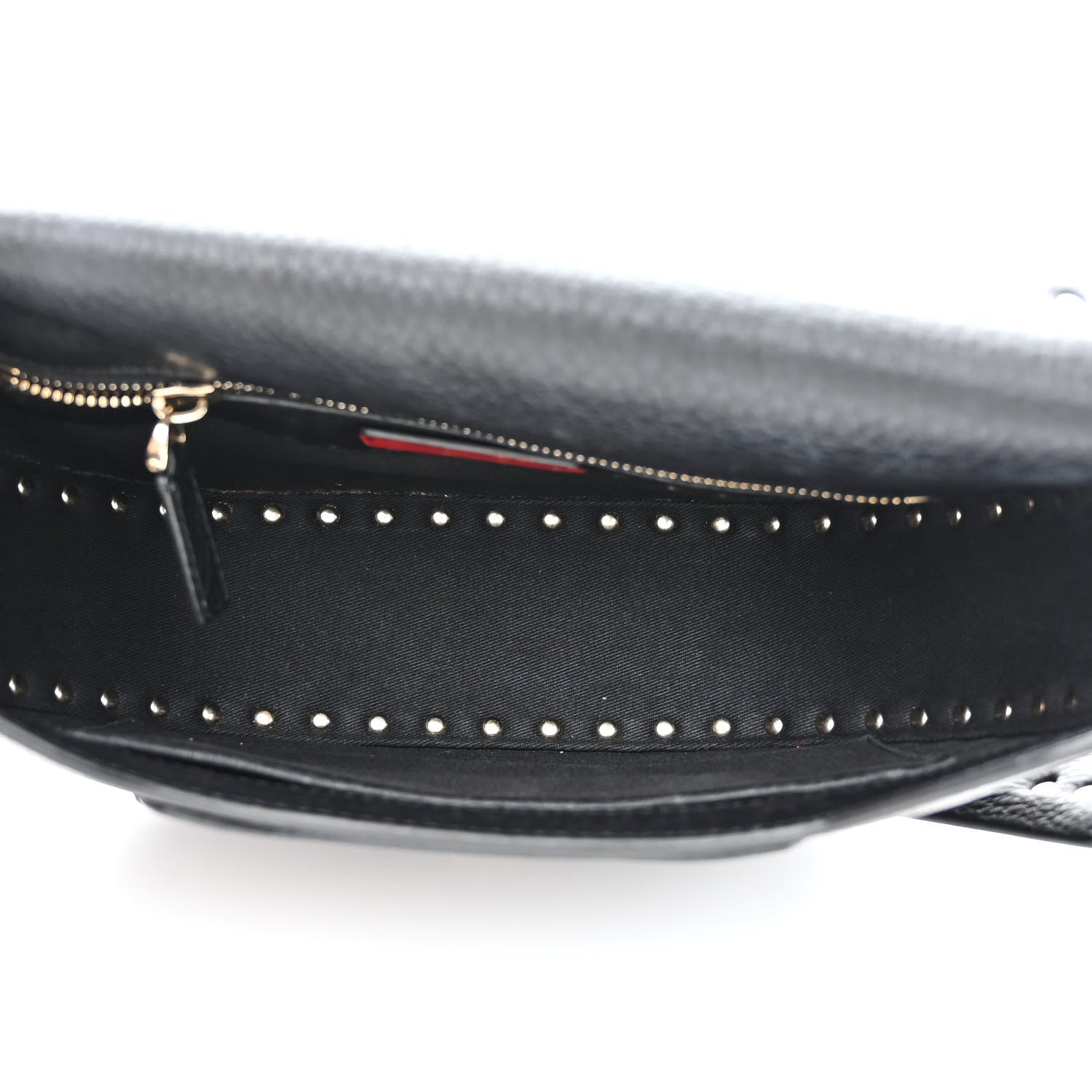 Valentino Garavani Grained Calfskin Rockstud Saddle Bag Black 5 of 12