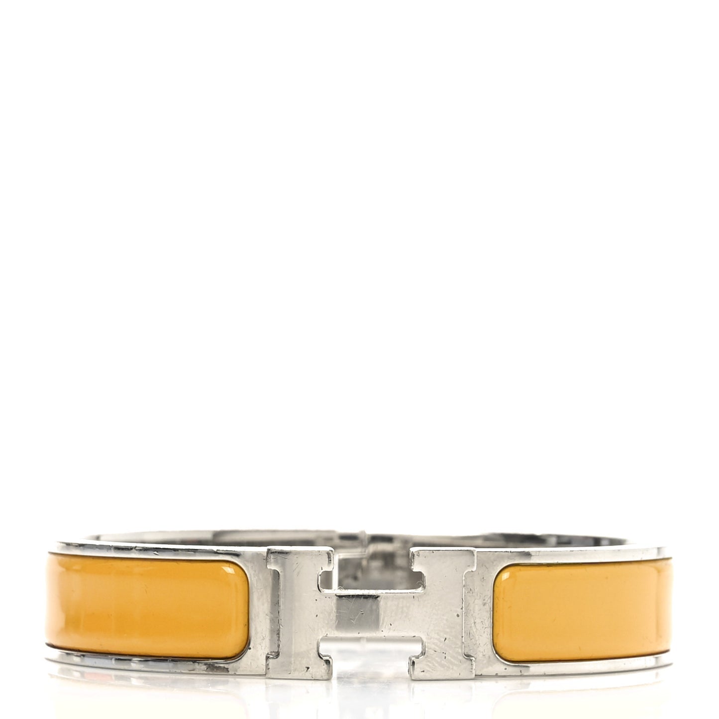 Enamel Narrow Clic Clac H Bracelet GM Jaune Madras