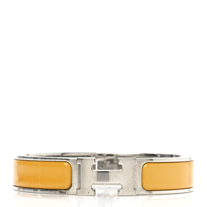 Hermes Enamel Narrow Clic Clac H Bracelet GM Jaune Madras 1 of 6