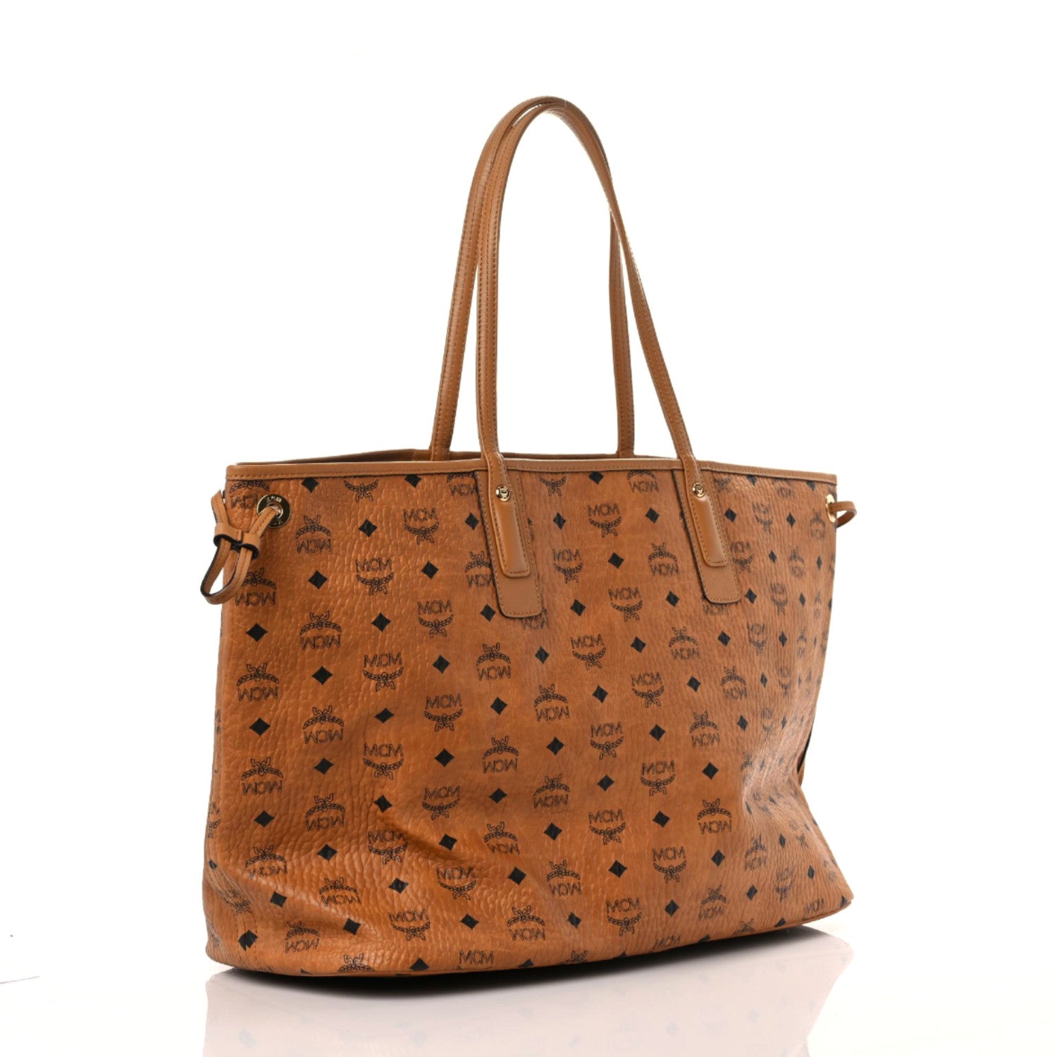 MCM Visetos Large Liz Reversible Shopper Tote Cognac 2 of 19