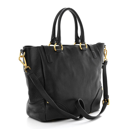 Prada Vitello Daino Tote Black 3 of 12