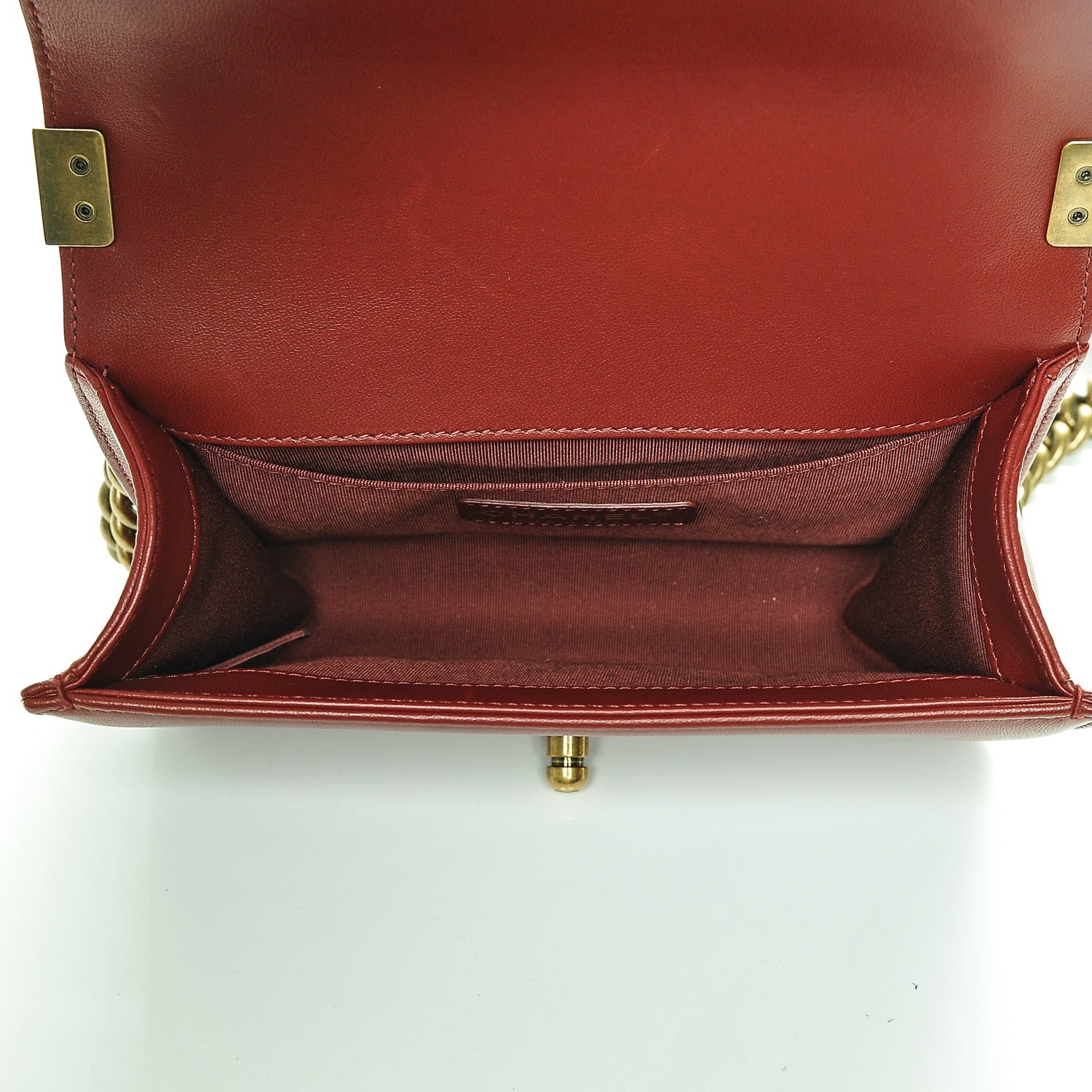 Chanel Lambskin Quilted Small Boy Flap Dark Red 5 of 7