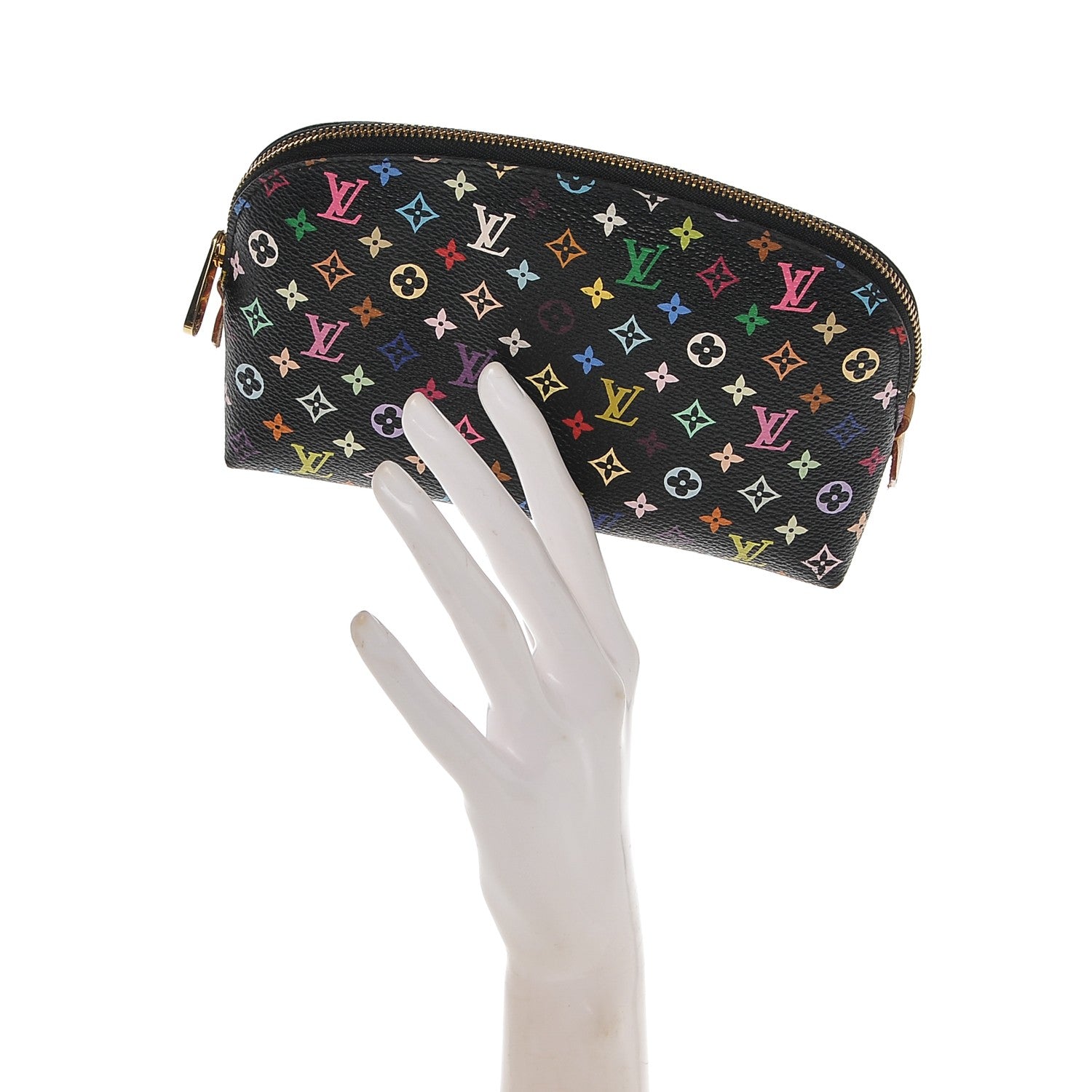 Louis Vuitton Monogram Multicolor Cosmetic Pouch Black Grenade 2 of 8