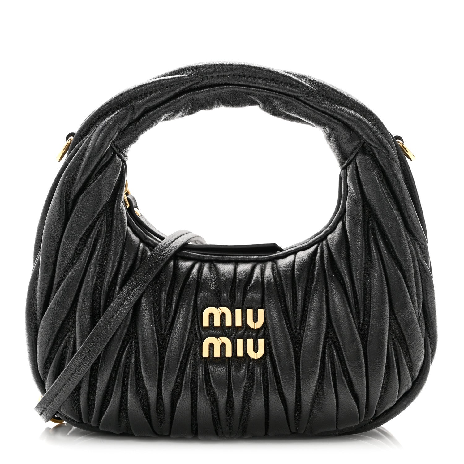 Miu Miu Nappa Matelasse Mini Wander Hobo Black 7 of 8