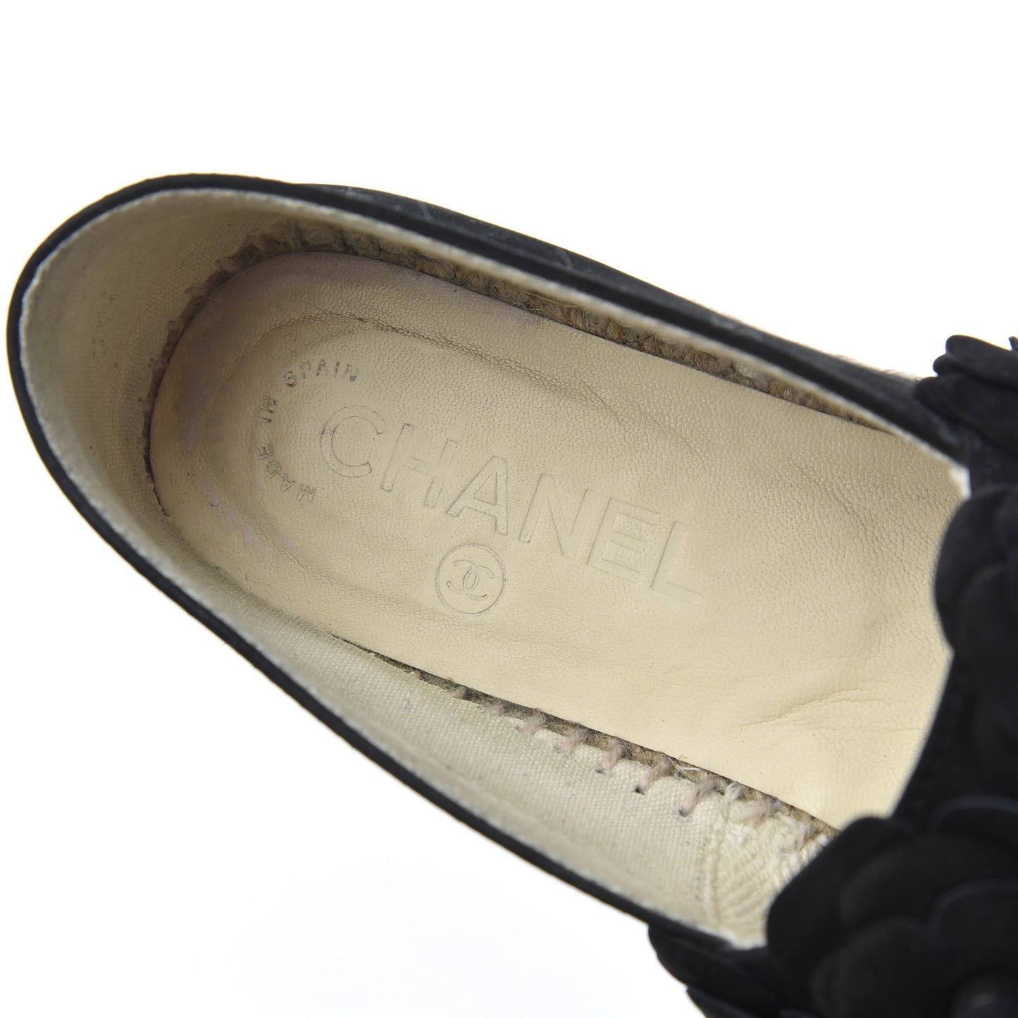Suede Camellia CC Espadrilles 37 Black