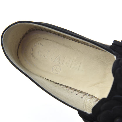 Chanel Suede Camellia CC Espadrilles 37 Black 6 of 26