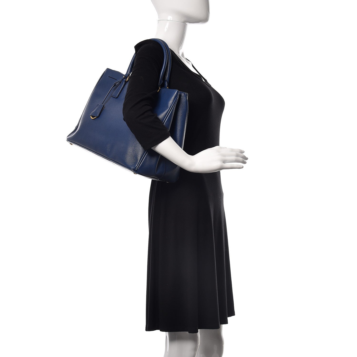 Prada Saffiano Lux Large Tote Bluette 2 of 25