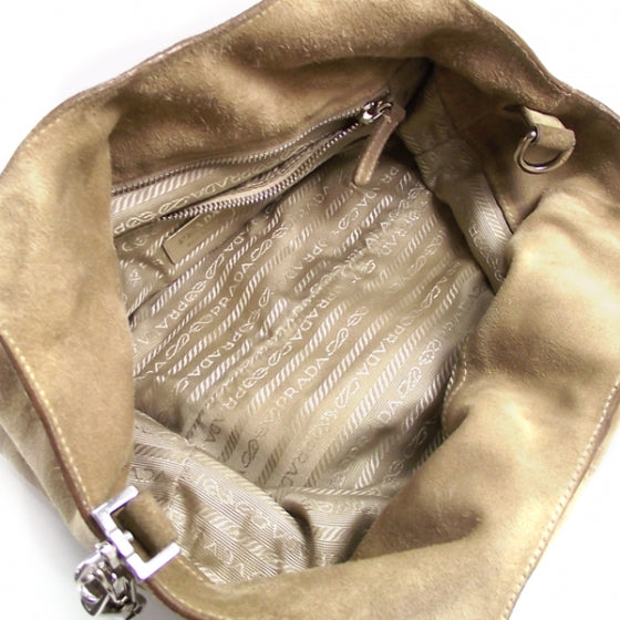 Suede Tote Beige