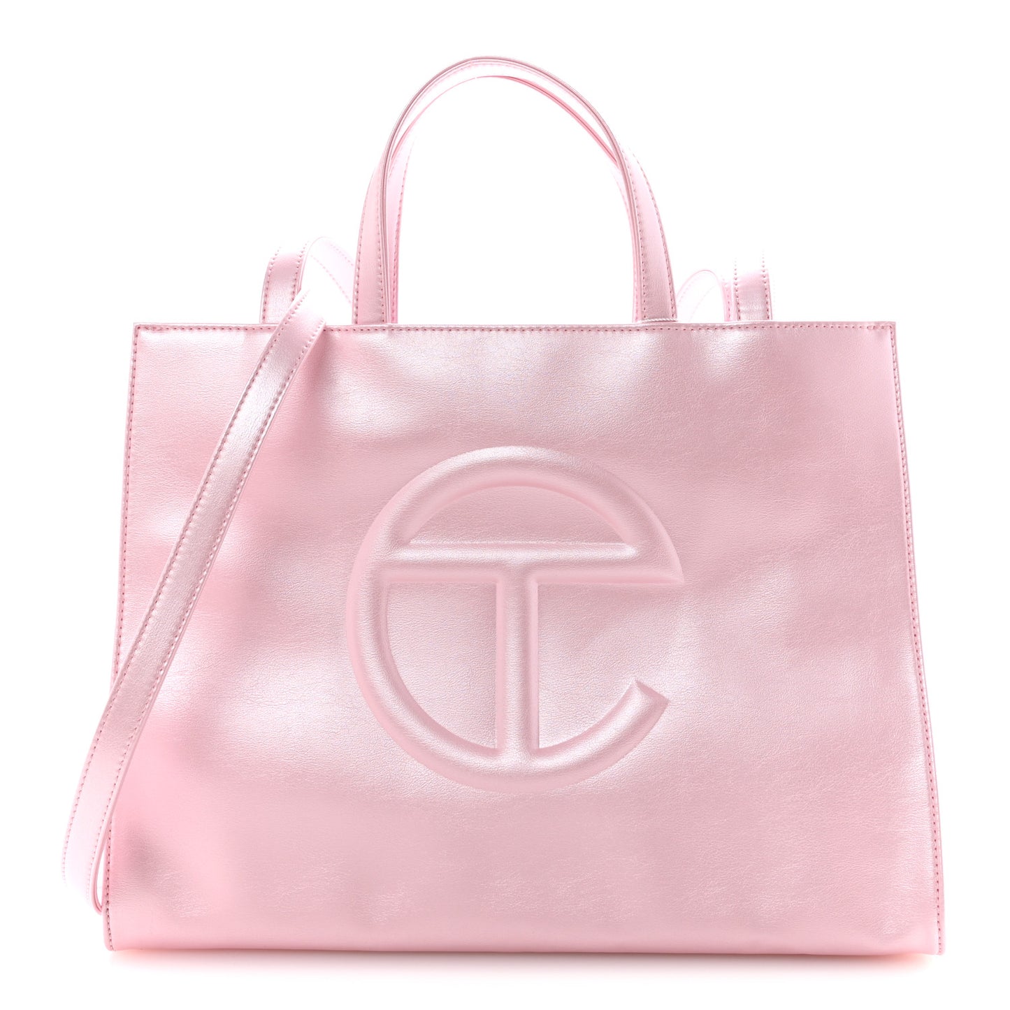 Metallic Vegan Leather Medium Shopping Bag Ballerina