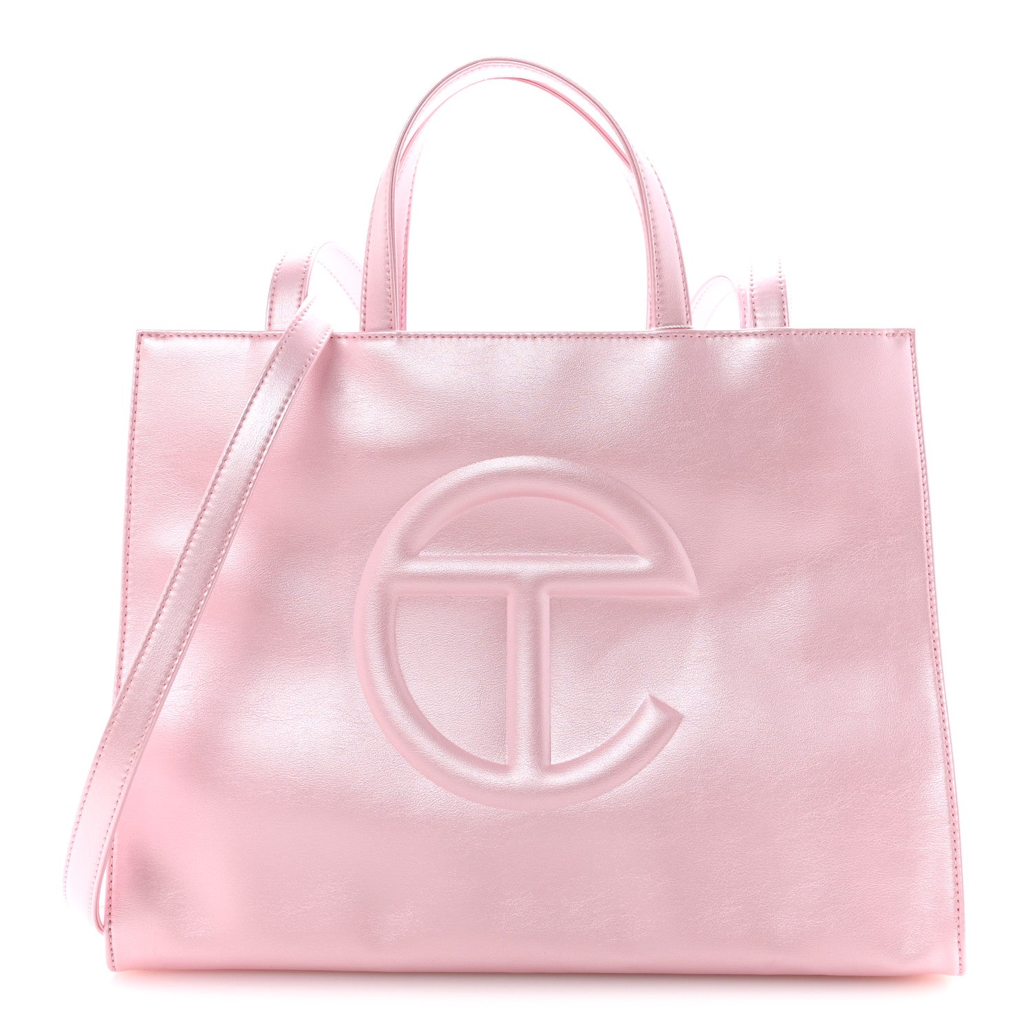 Telfar Metallic Vegan Leather Medium Shopping Bag Ballerina 1 of 10