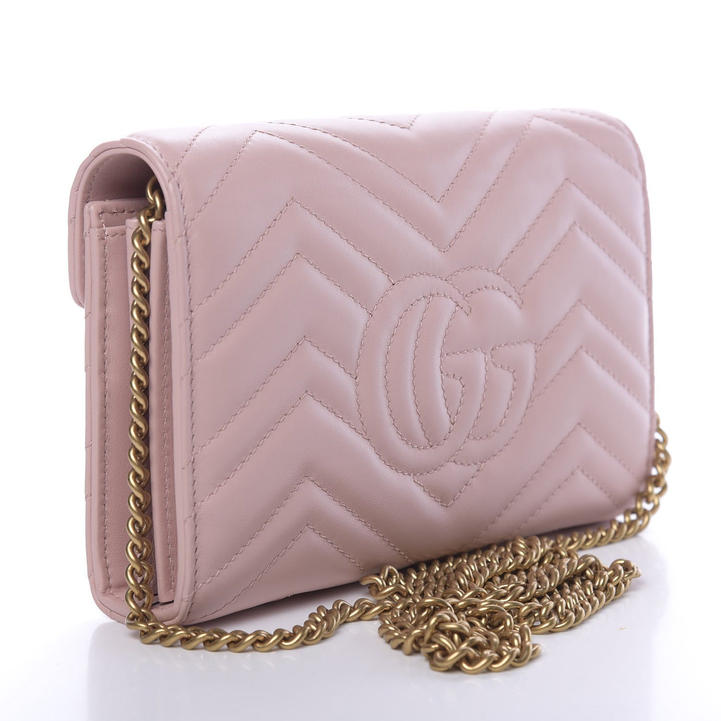 Calfskin Matelasse GG Marmont Chain Wallet Perfect Pink