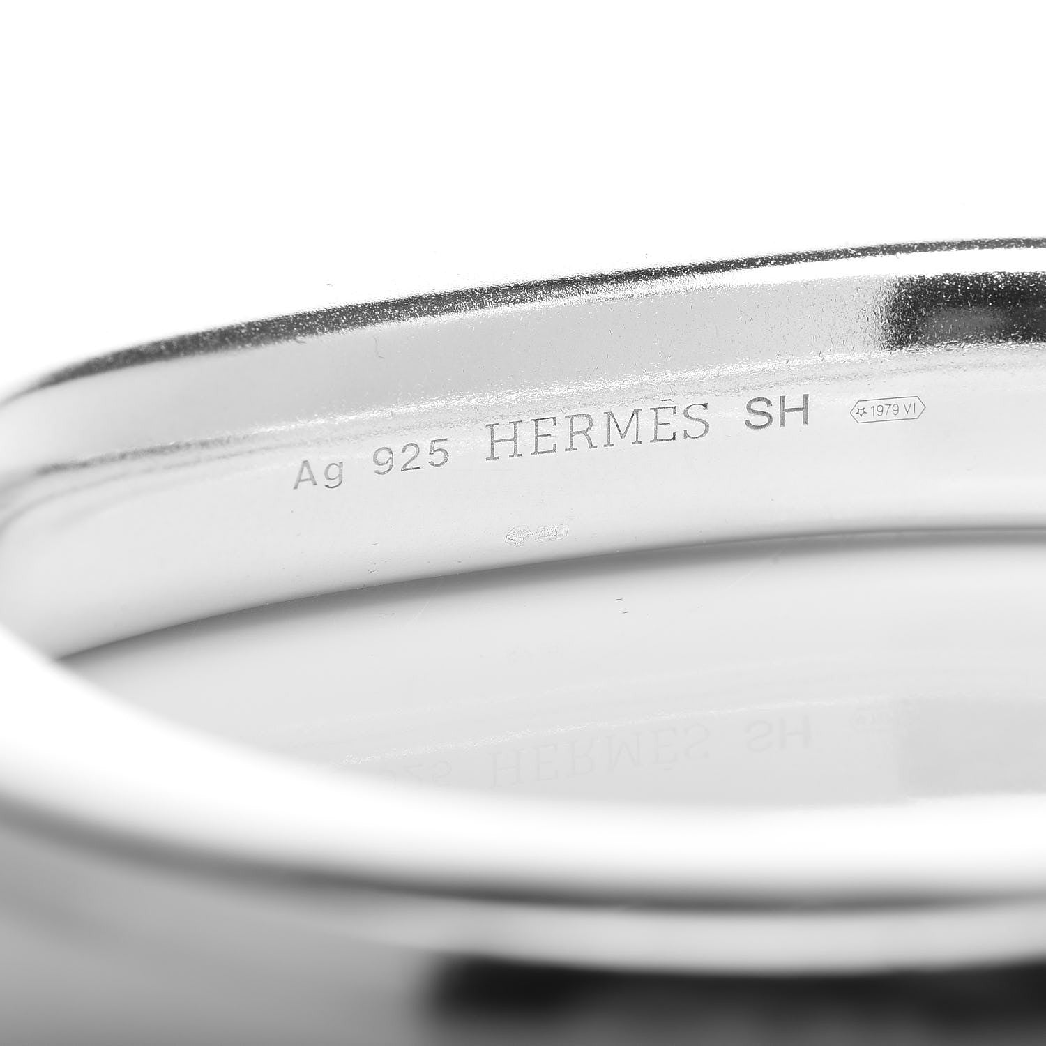 Hermes Sterling Silver Square Bangle Bracelet SH 4 of 4