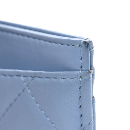 Chanel Lambskin Quilted Card Holder Light Blue 9 of 9