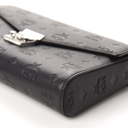 MCM Calfskin Ottomar Monogram Crossbody Bag Black 7 of 9