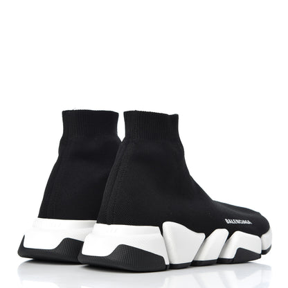 Balenciaga Technical 3D Recycled Knit Bi-Color Sole Mens Speed 2.0 Sneakers 39 Black White 4 of 11