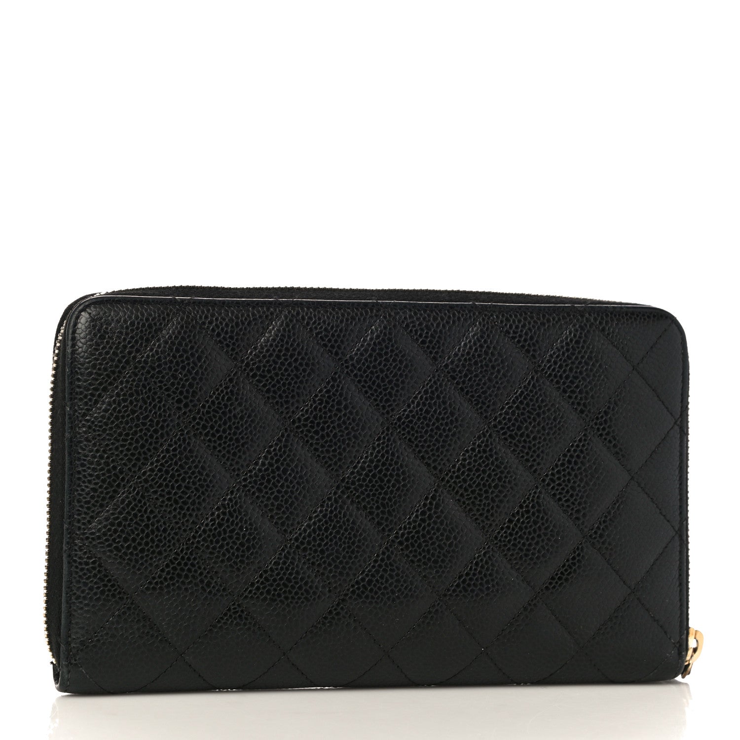 Chanel Caviar Quilted Large Zip Around Organizer Wallet Black 3 of 12