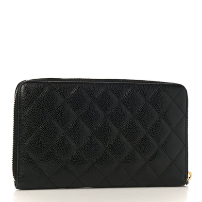 Chanel Caviar Quilted Large Zip Around Organizer Wallet Black 3 of 12