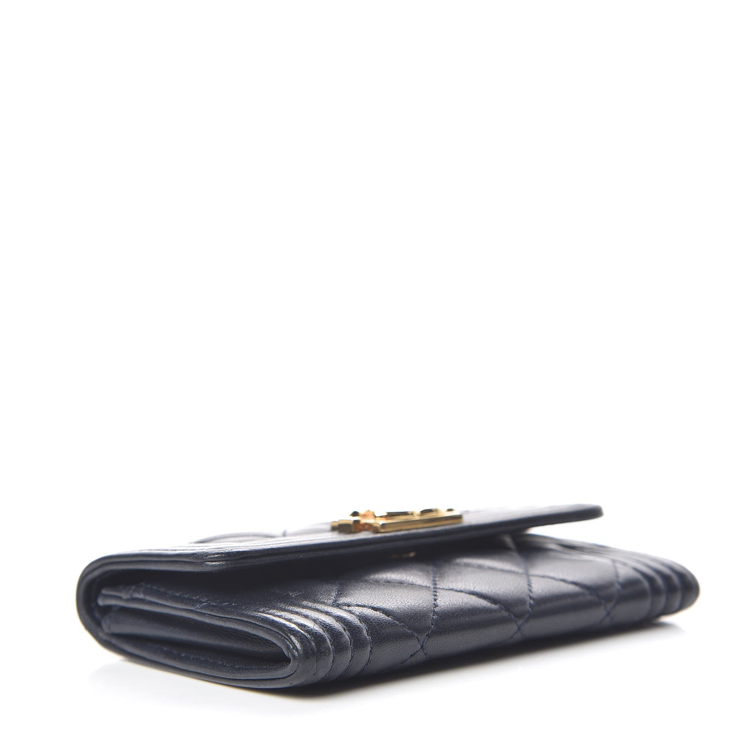 Chanel Lambskin Quilted Boy Card Holder Wallet Navy 4 of 12