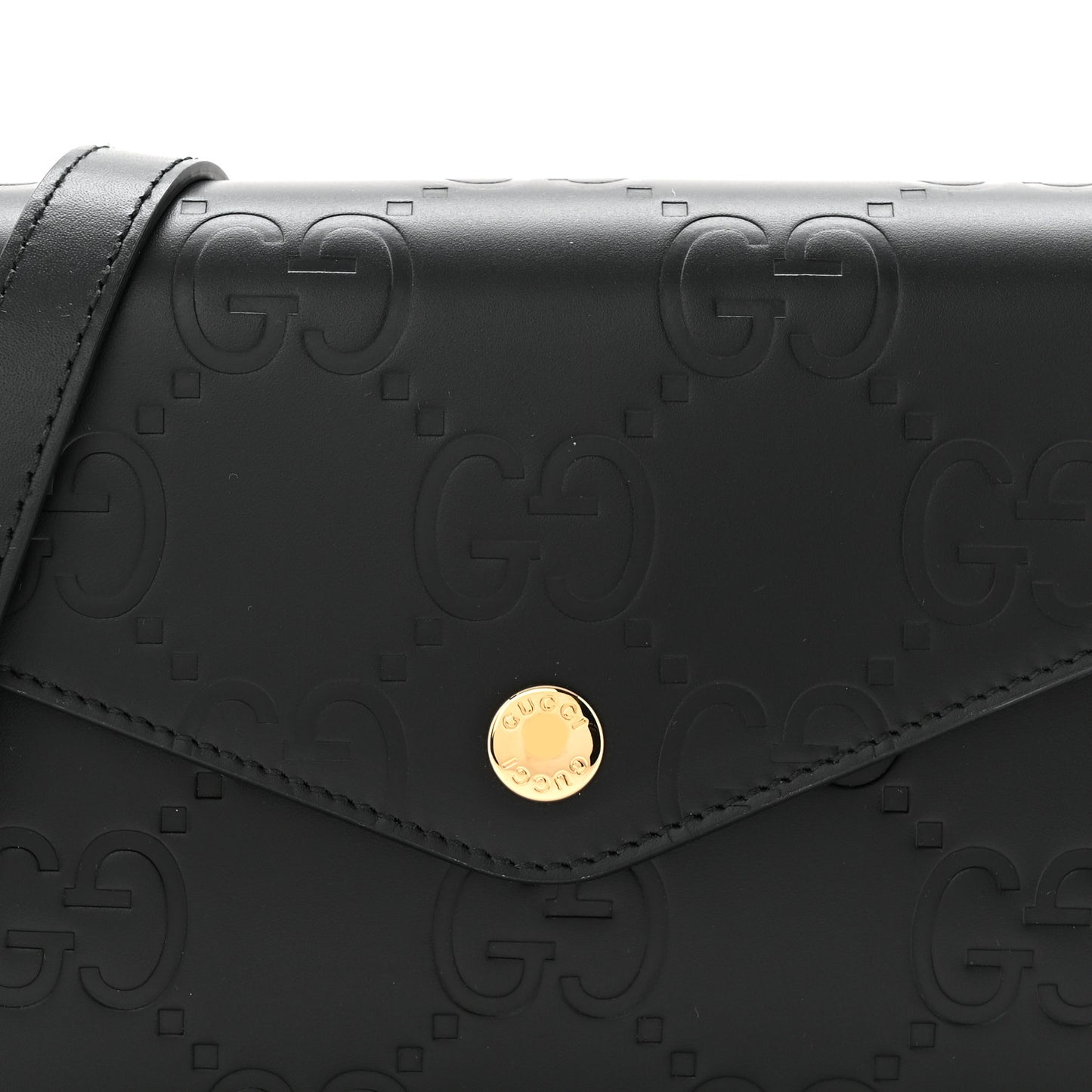 Gilbert Calfskin GG Super Mini Shoulder Bag Black