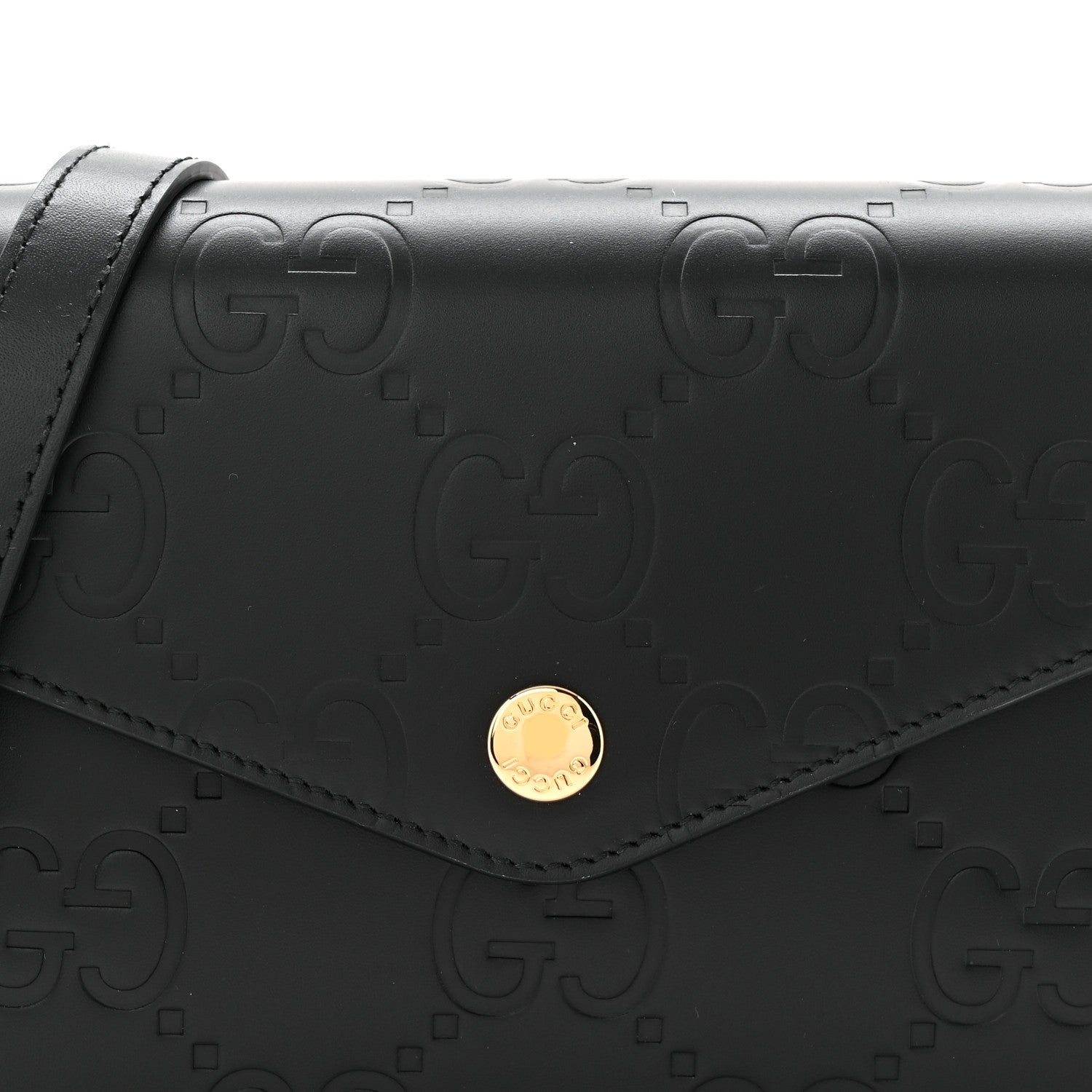 Gucci Gilbert Calfskin GG Super Mini Shoulder Bag Black 8 of 10