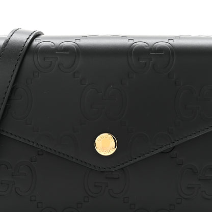 Gucci Gilbert Calfskin GG Super Mini Shoulder Bag Black 8 of 10
