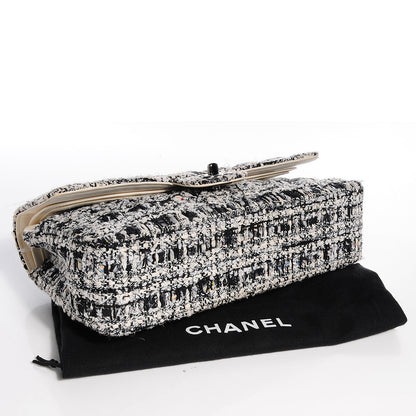 Chanel Tweed Medium Double Flap Black White 4 of 8