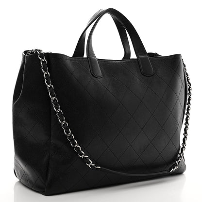 Chanel Caviar Stitched Large Shopping Tote Black 3 of 12