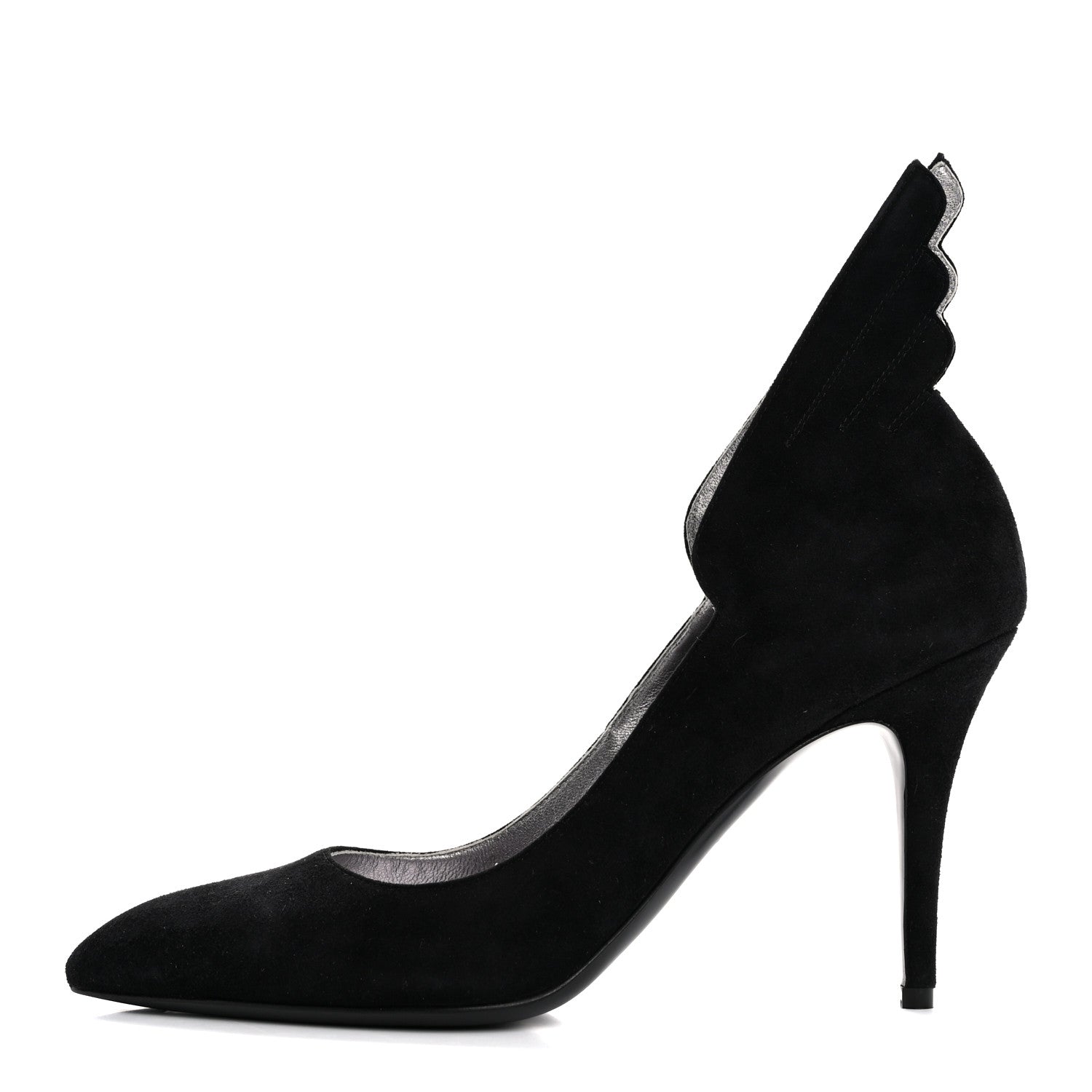 Hermes Suede Goatskin Victoire 90 Pumps 38 Black 1 of 9
