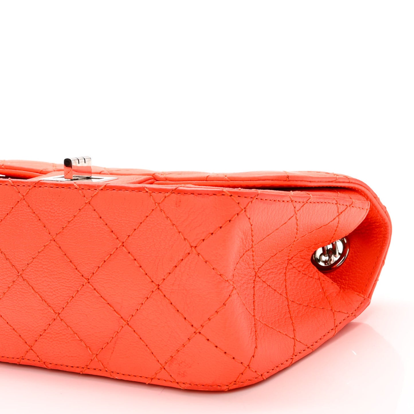Goatskin Quilted 2.55 Reissue Mini Flap Orange