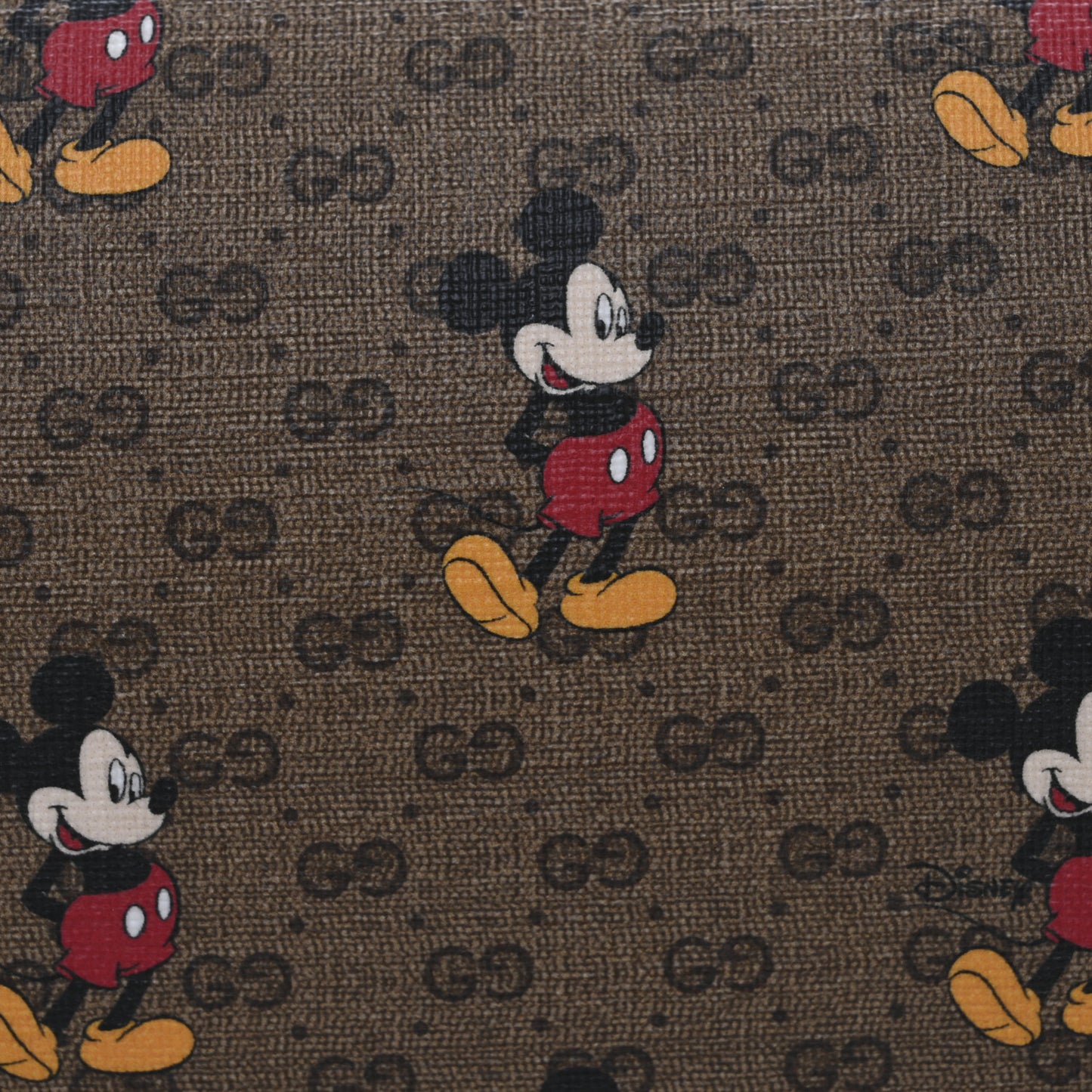 X DISNEY Mini Vintage GG Supreme Monogram Mickey Mouse Small Flap Messenger Bag Beige Vintage Sun Oil