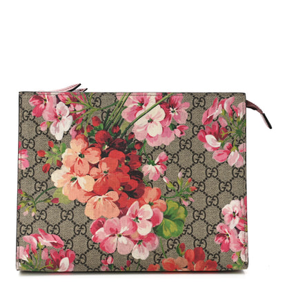 Gucci GG Supreme Monogram Blooms Large Cosmetic Case Beige Multicolor Dry Rose 1 of 7